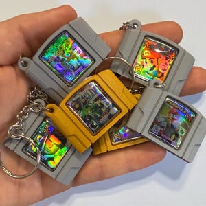 Custom Nintendo 64 Cartridge keychains - N64 Keychain resin capped