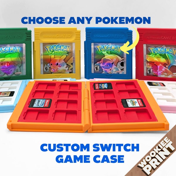 Custom Pokemon Switch Game Case - Nintendo Switch Gameboy cartridge display Case Storage