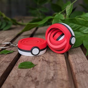 Pokeball Fidget Gyro Keyring