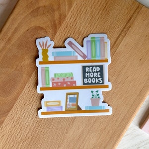 Lesen Sie mehr Bücher Aufkleber | Bücherwurm für Lehrer, Bücherwurm, Pflanzenliebhaber, Bücherwurm, Türaufkleber, Wandsticker