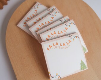 Fa La La Sticky Notes | Holiday To-Do List, 3x3" Mini Notepad