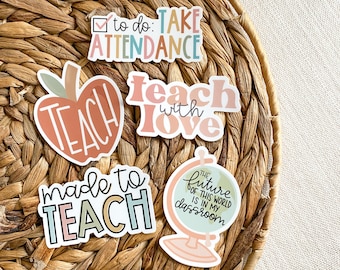 Teacher Sticker Pack | Teacher Gifts, Teach Vinyl Stickers, Educator Decals