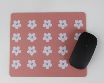 Heart Flower Mousepad | positive colorful work desk mousepad, tech gift, tech gift, computer accessory, desk office decor, flowers, hearts