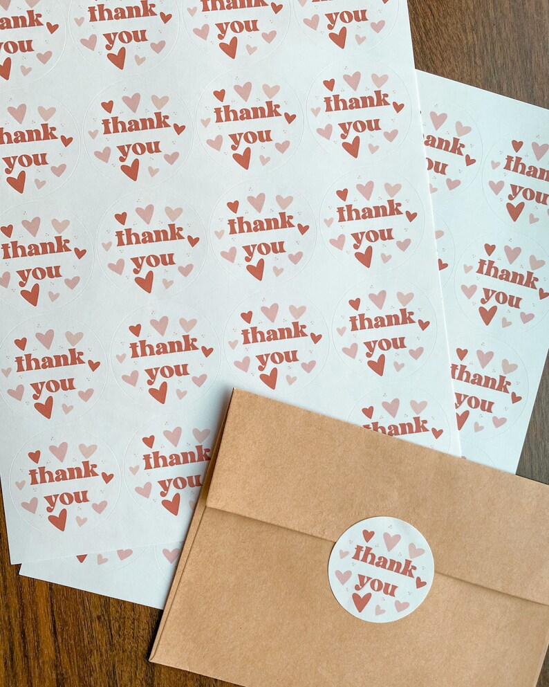 Small Biz Owner Shop Small Thank You Valentine Packaging Stickers Valentine/'s Day Gifts Small Business Packaging