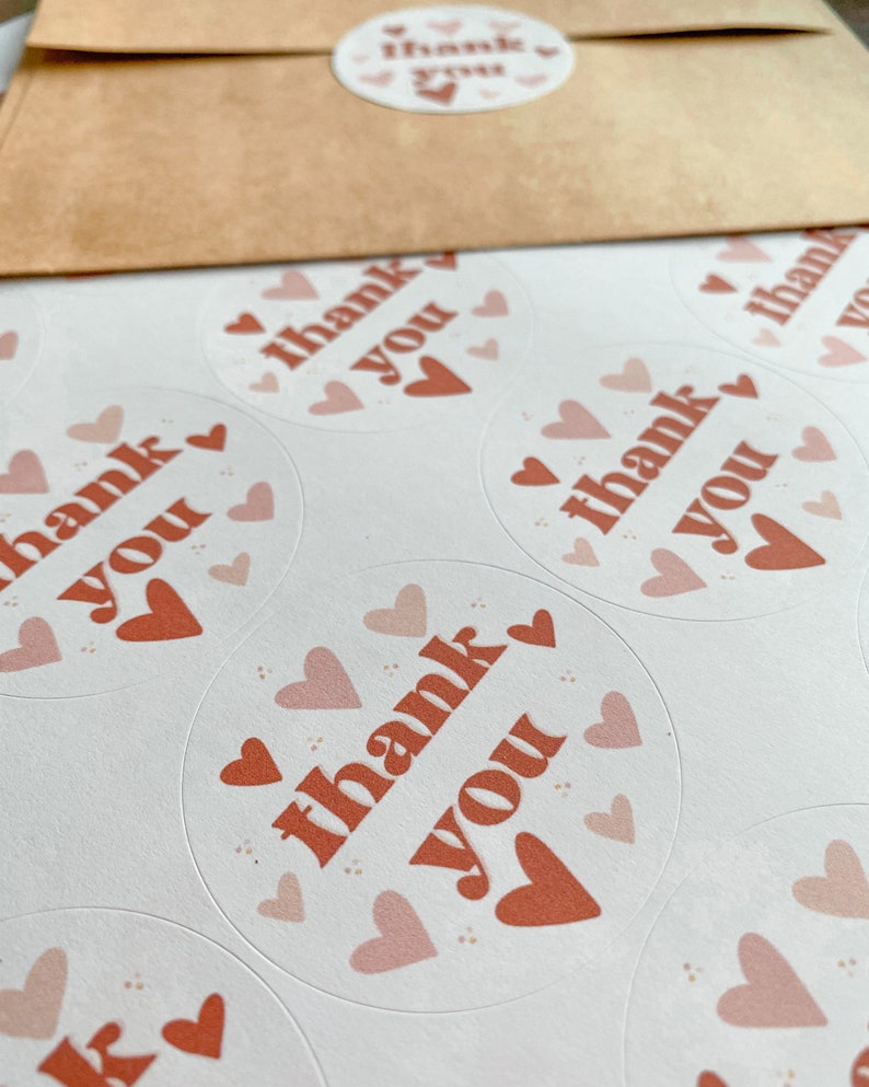 Small Biz Owner Shop Small Thank You Valentine Packaging Stickers Valentine/'s Day Gifts Small Business Packaging