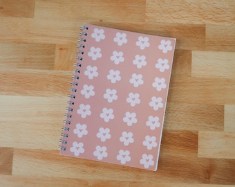 Flower Hearts Notebook | Valentine 5x7" Spiral Journal Notebook, lined notebook, notepad, stationery,