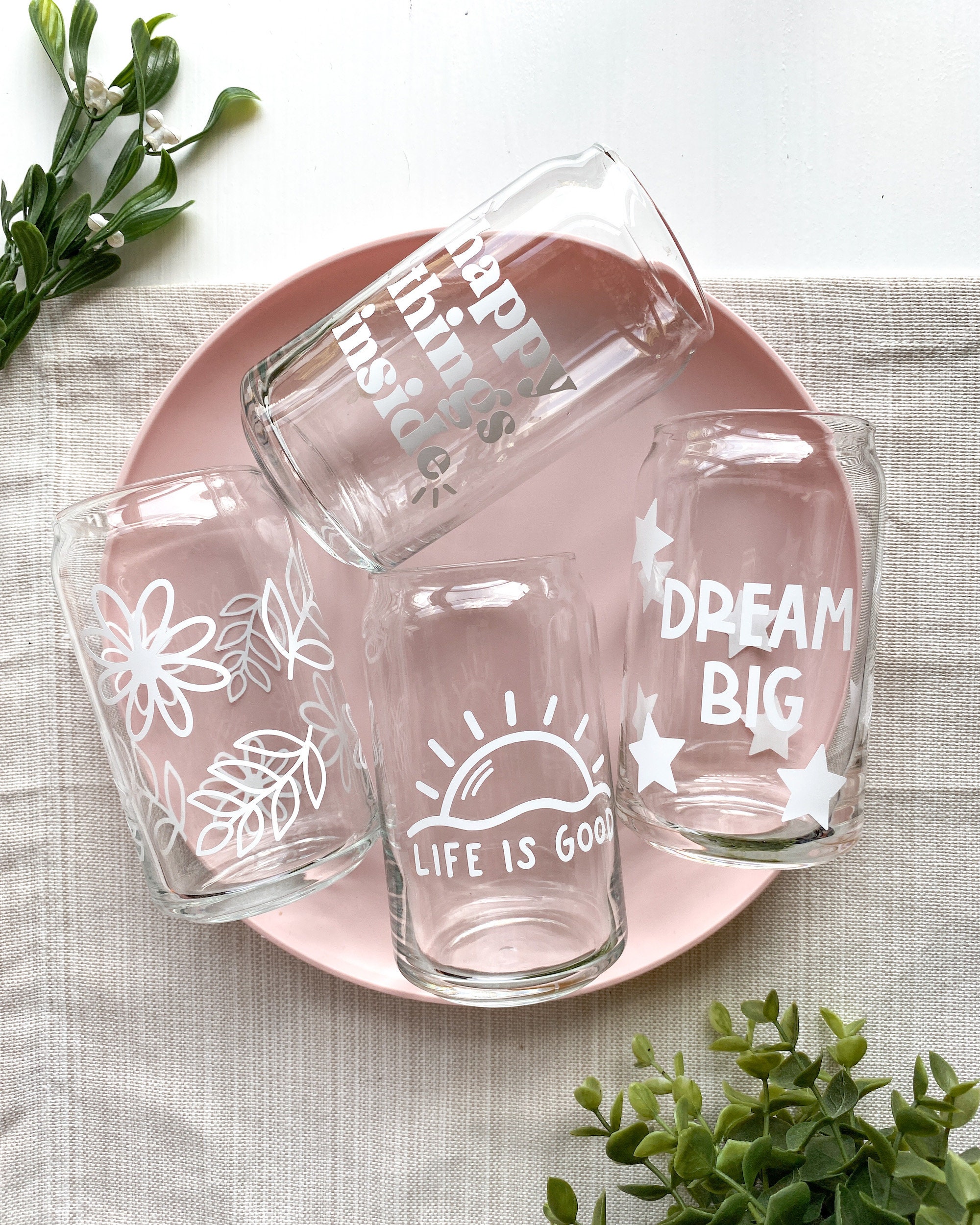 Personalized Boho Glass Can cup, Sublimation Frosted Glass Tumbler, Gi –  Simply Perfect Designs