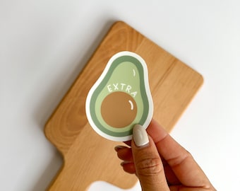 Extra Avocado Sticker | Waterproof Vinyl, Foodie Gift