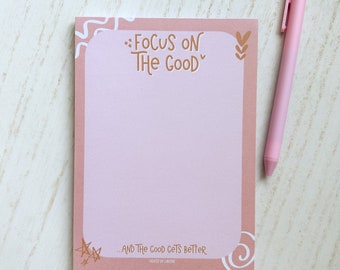 Focus on the Good Notepad | To-Do List Notepad, Lined Paper, Back to School, Planner Notepad, Organizer Notepad, List Pad, Lists