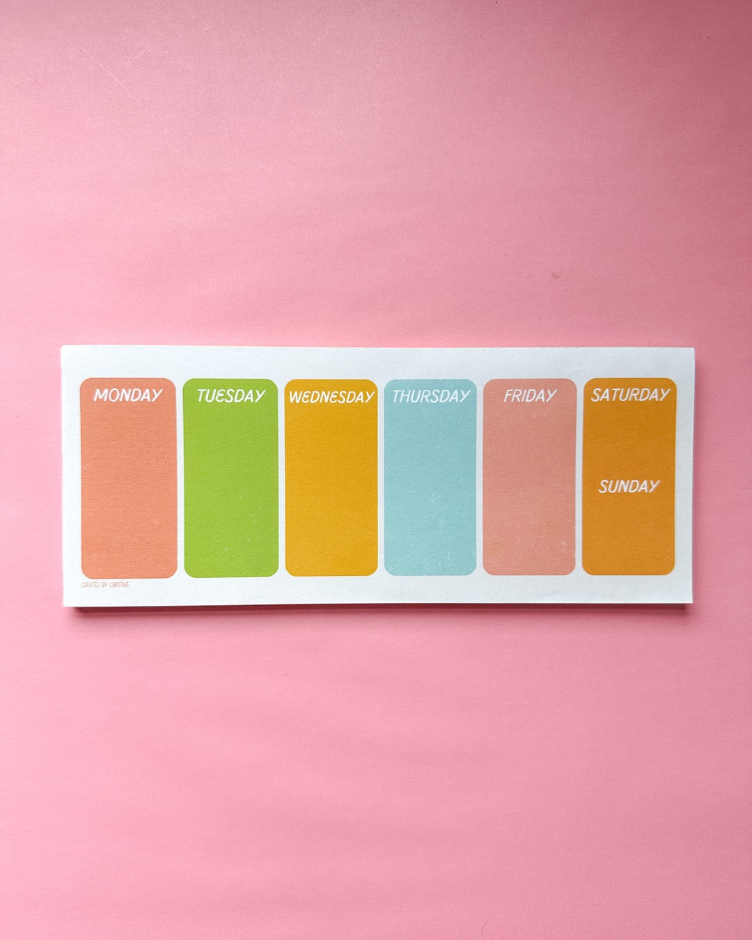 Colorful Weekly Desk Planner Pad | 8.5x3.5" Tearaway Notepad - Etsy