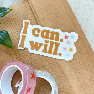 Ich kann, ich werde Aufkleber löschen | Sterne Design, Heller Stern, Vinyl Wasserfest, Selbstpflege, Positivität Aufkleber, Aufkleber, Aufkleber Geschenke