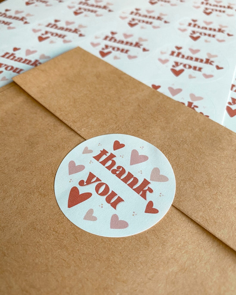 Small Biz Owner Shop Small Thank You Valentine Packaging Stickers Valentine/'s Day Gifts Small Business Packaging