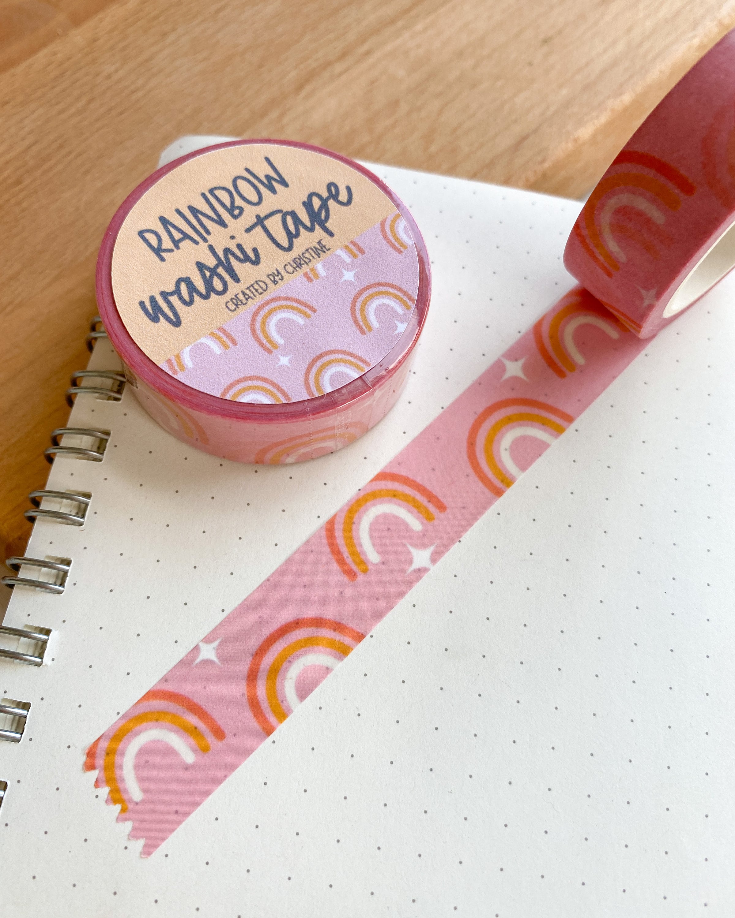 Washi Roll Sale: Golden Flowers on Pastel Washi Tape Gold 