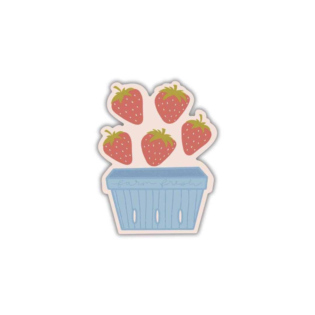 Farm Fresh Strawberry Sticker | Waterproof Vinyl Decal - Etsy