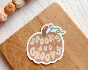 Adesivo a forma di zucca spettrale e alla moda / Decalcomania autunnale di Halloween