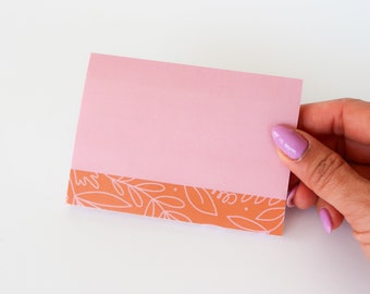 Flourish Sticky Notes | floral post its, mini notepad, cute stationery, post it notes, planner paper, BIC paper