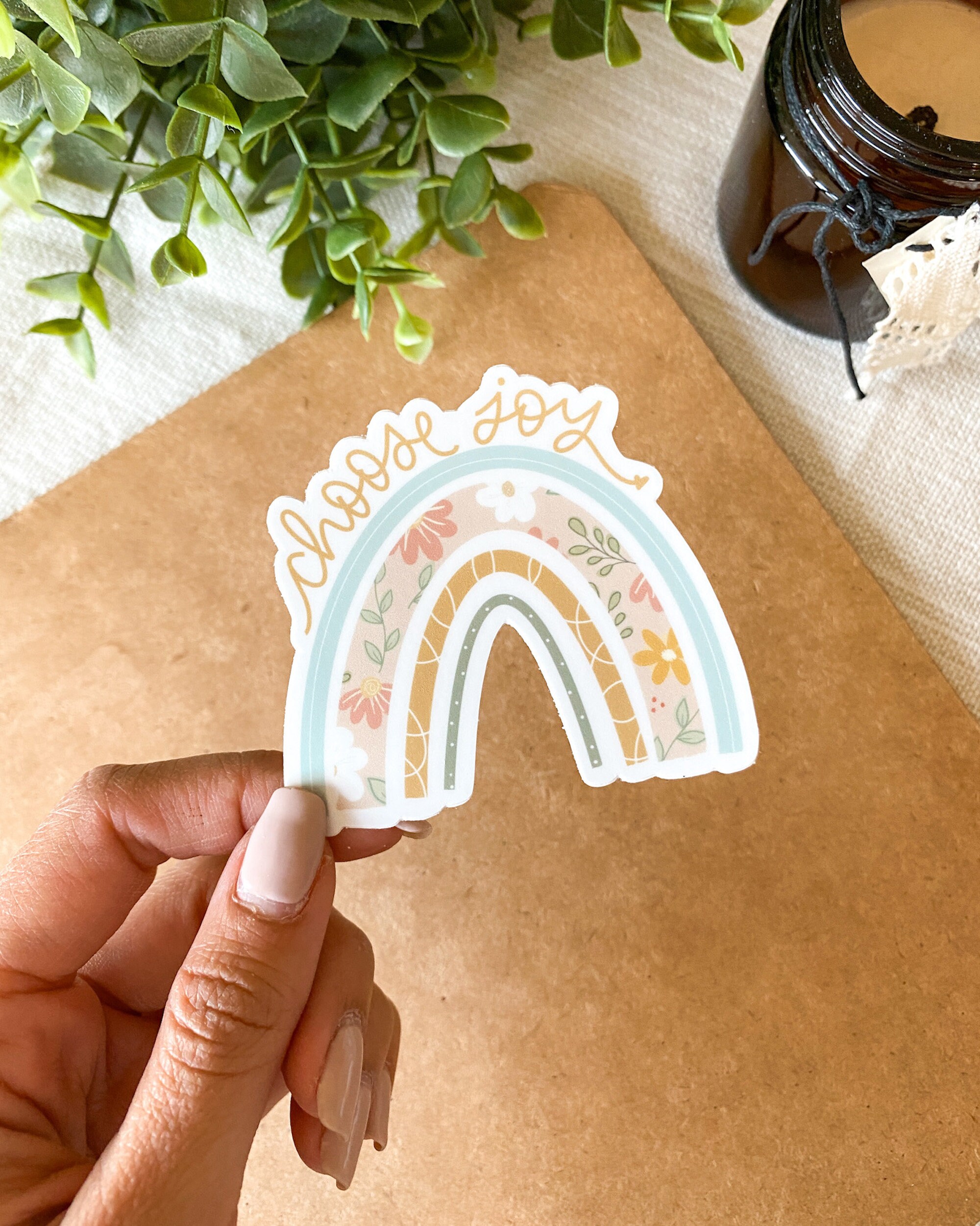 Choose Joy Sticker | Rainbow Sticker, Inspiriting Quote, Gift for ...