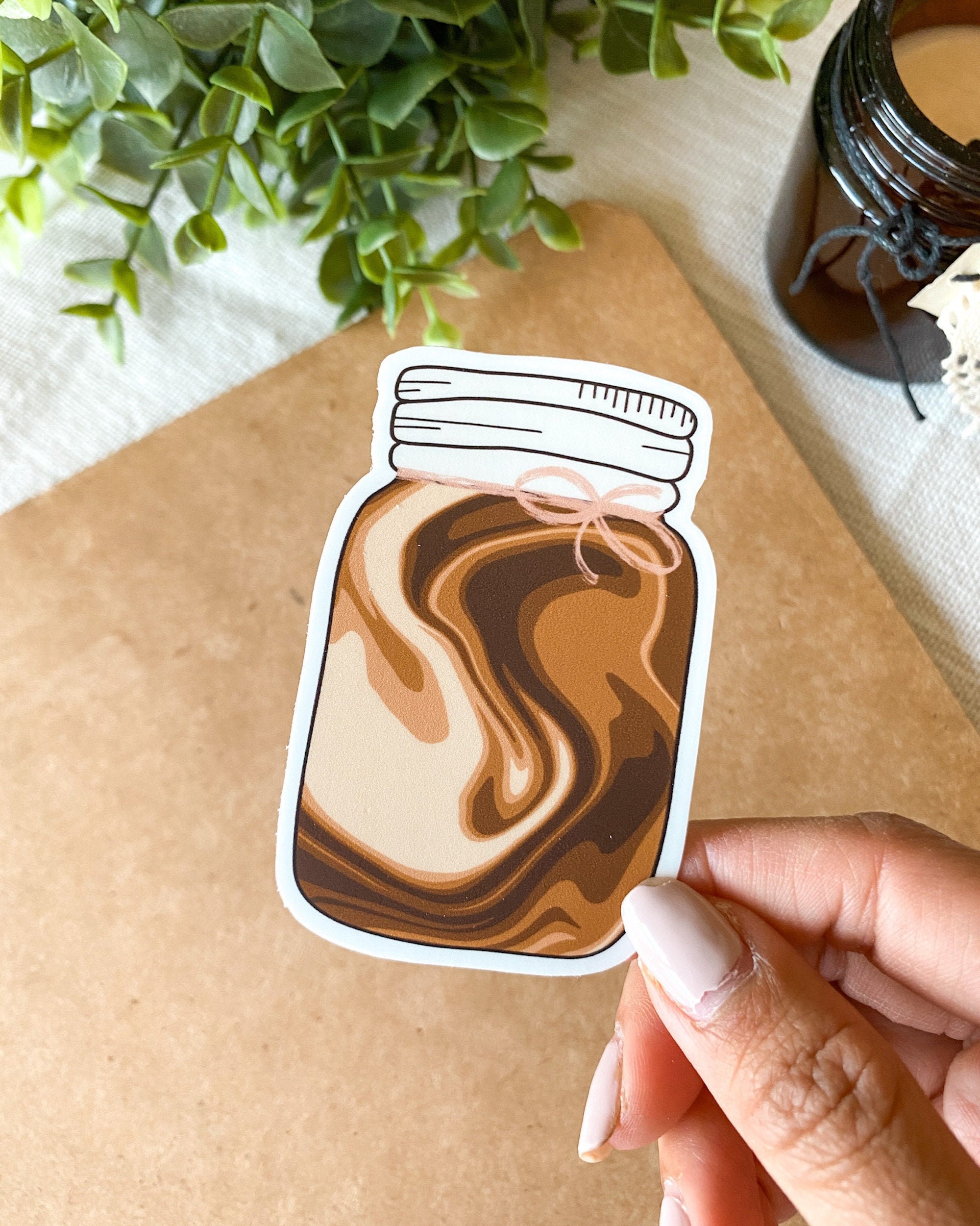 Powered by iced coffee sticker stickers pink stickers trendy stickers mason jar coffee sticker pink coffee sticker, coffee stickers