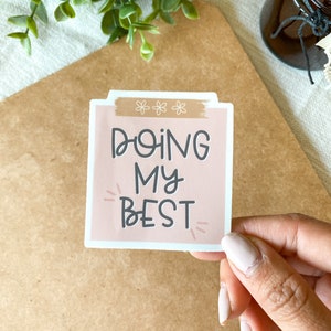 Adesivo "Fare del mio meglio" / Adesivo per post-it, Adesivo di positività, Adesivo in vinile