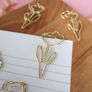 Fermagli a forma di fiore / fermagli a forma di tulipano, idea regalo per cancelleria, regalo con fermaglio a forma di fiore, regalo di carta per la scrivania, graziose fermagli, regalo per lavorare da casa