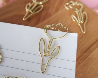 Flower Paper Clips | tulips, stationery accessories, flower clips, paper organization, cute paper clips, spring gifts