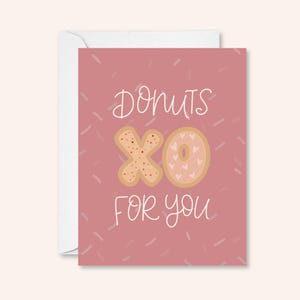 Donuts für Sie Valentinstag Aufkleber Karte | Herz Grußkarte, Liebeskarte, Liebeskarte, Karte für Freunde