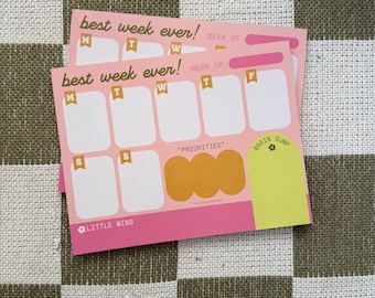 Planificador semanal perfecto / Bloc de notas semanal arcoíris (8,5 x 11 pulgadas)