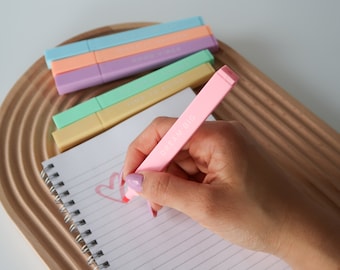 Motivation Highlighters Set of 6 | journaling, stationery, pen set, small gifts, desk accessory, pastel highlighters, markers