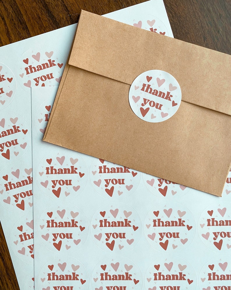 Small Biz Owner Shop Small Thank You Valentine Packaging Stickers Valentine/'s Day Gifts Small Business Packaging