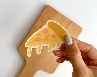 Sticker imperméable tranche de pizza | Décalcomanie en vinyle pour gourmets