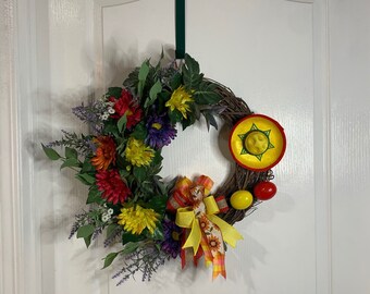 Cinco de Mayo grapevine wreath, front door wreath, spring wreath, feasta wreath