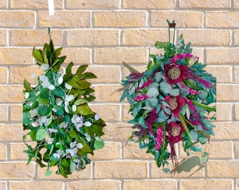 Fall swags, Front door Swag, White flower swag, Purple flower swag,