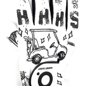 Luva de golfe silenciosa com design Tatted 2. Golfe silencioso. Golfe masculino. Luva de golfe masculina. Ótimo presente para homens. Golfe