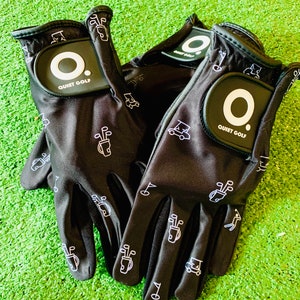 Quiet Golf - Luva Golf Icons Masculina. Presente de golfe masculino. Quiet Golf. Luva de golfe em couro Cabretta e Lycra. Luva de golfe. Presente masculino.