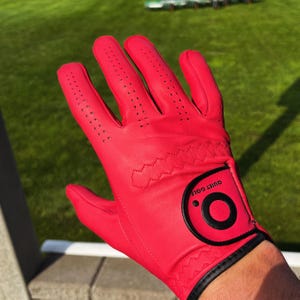 Quiet Golf Handschuh Rot. Leiser Golf. Golf-Handschuh für Herren. Golfen. Geschenk für Jungs. Golf Handschuh. Roter Golf-Handschuh. Qualitäts-Golfhandschuh.