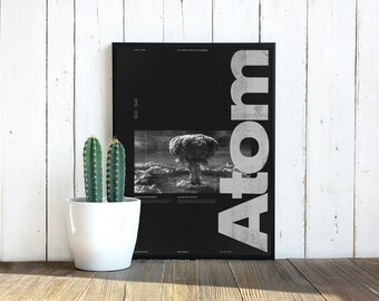 ATOM- Contemporary Graphic Design Poster | A3 | Wall Art | Decor | Poster | Contemporary
