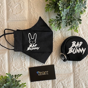 Bad Bunny Face Mask | Bad Bunny Glow in the Dark Face Mask | EUTDM | Bad Bunny Origami Mask | Bad Bunny Gift As seen on TikTok
