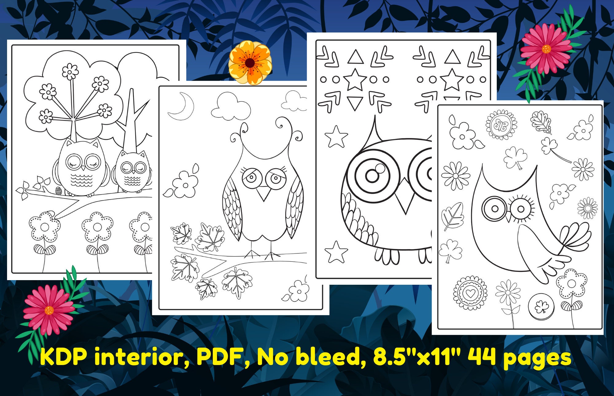 Owl Coloring Book for Kids Instant Download Printable for | Etsy