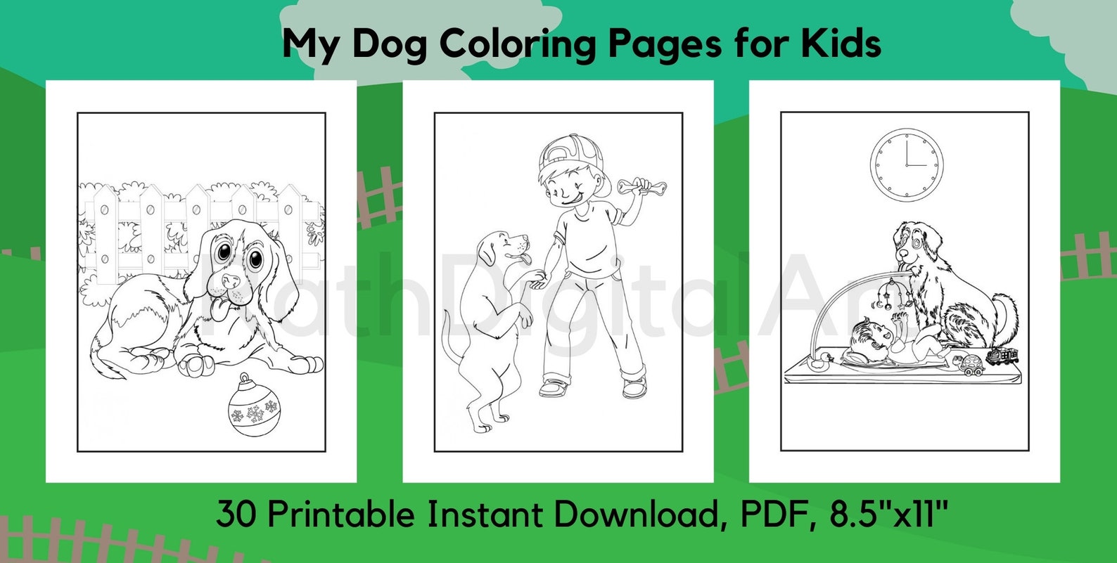 My Dog Coloring Pages for Kids. 30 Printable Instant Download | Etsy