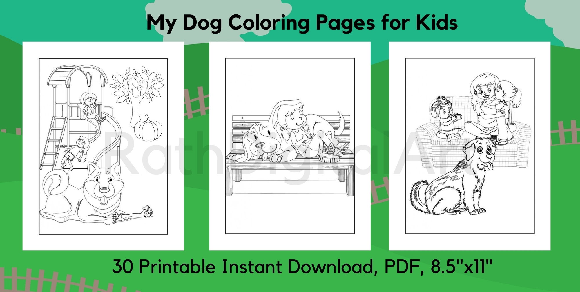 My Dog Coloring Pages for Kids. 30 Printable Instant Download | Etsy