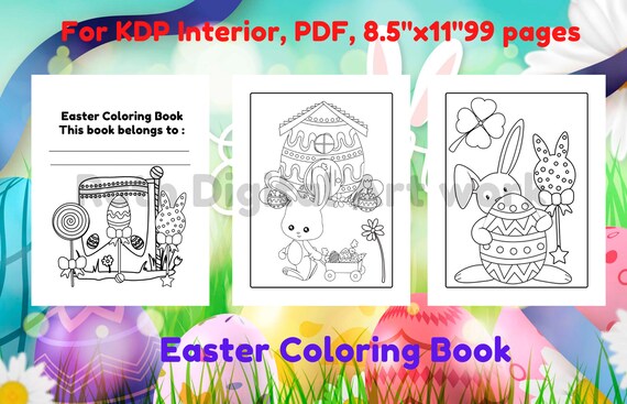 Download Easter Coloring Book Kdp Interior Ready 8 5x11 Etsy