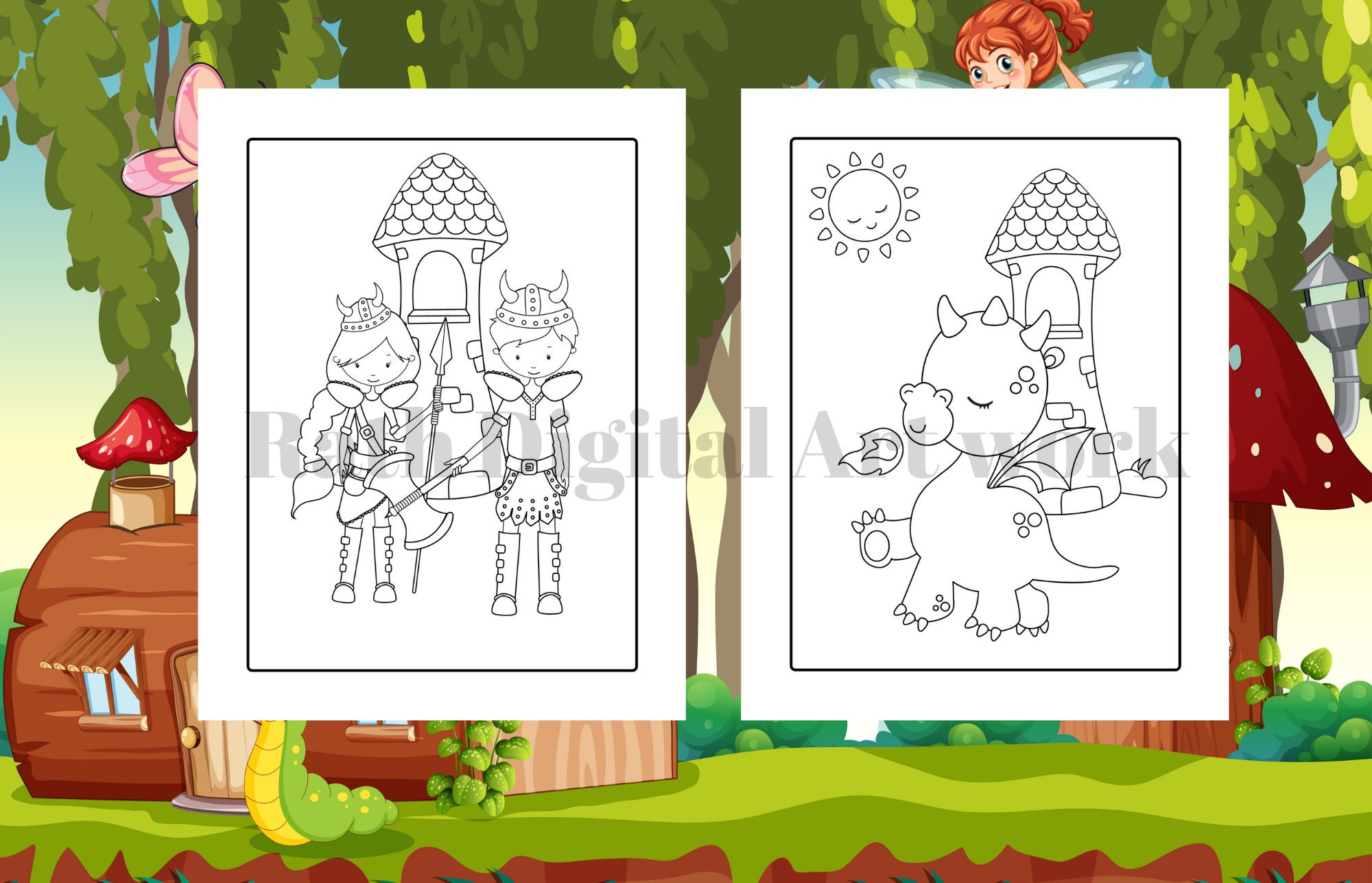 Download Fairy Coloring Book for Girl For KDP interior PDF | Etsy