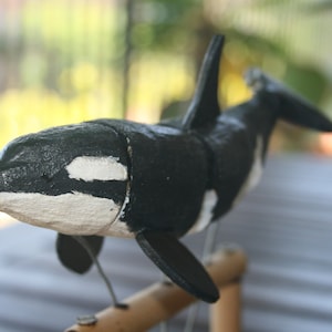 Automaton Orca - Handmade Wooden Sculpture