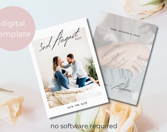 Minimalist Save the Date Template, Save the Date Photo Template, Editable Save the Date, Modern Wedding Save our Date, Digital Download