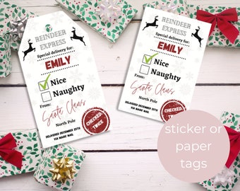 Naughty or Nice Tags - Etsy