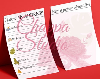 address practice - where I live - house address - phone number practice- letters writing - envelope address - printable - DIY - homeschool