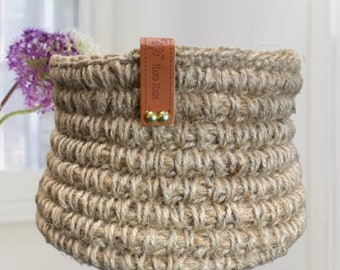 Jute Rope Basket, Handmade Jute Rope Crochet Basket, Jute Crochet basket DIY 100% pure jute baskets
