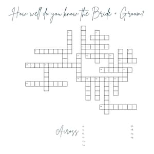 Custom Wedding Crossword Puzzle