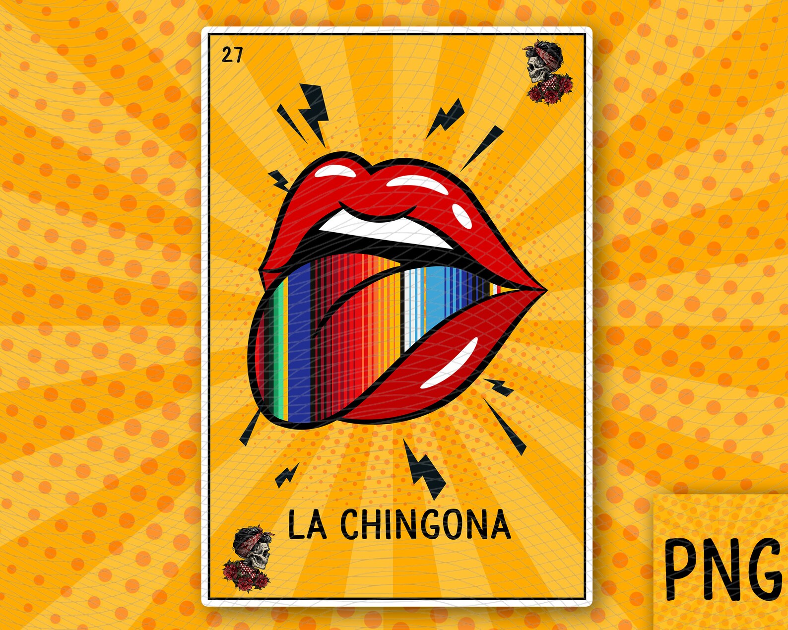 La Chingona Loteria Card PNG Chingona Png Chingona Spanish Etsy