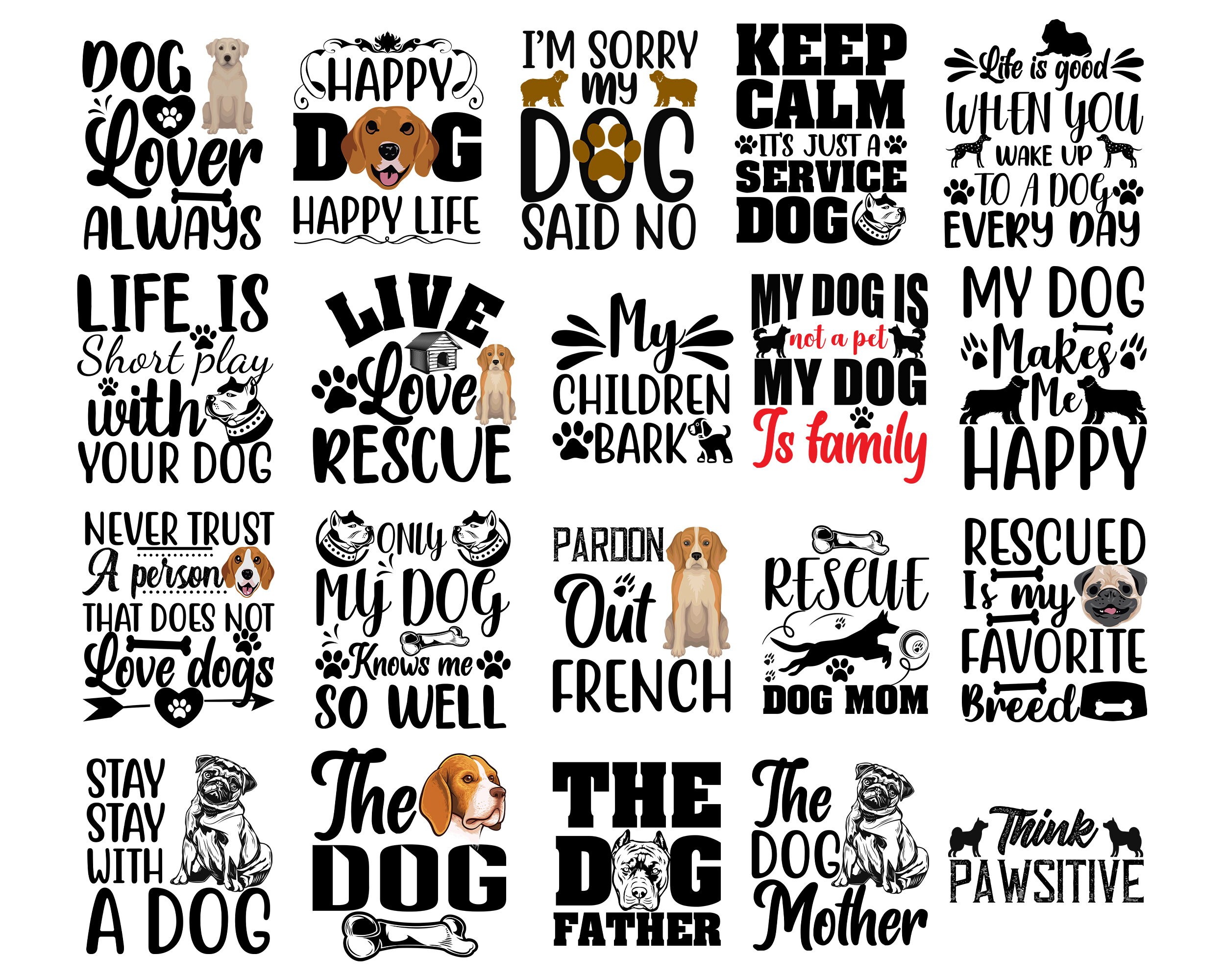 Dog Quotes SVG Bundle svg Dog Svg Bundle Digital Download Etsy